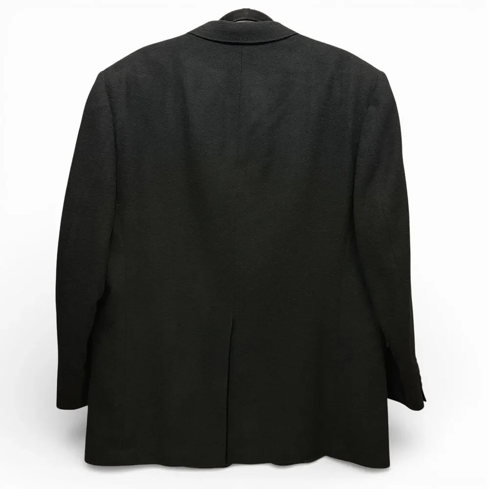 Vtg 100% Camel Hair Blazer Size 44 R Black Formal Event Career Business Wedding